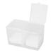 Cimenn 2 Grids Cotton Pads Swab Container Nail Polish Glitter Powder Organizer Storage Box