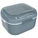 Argomax prosthesis box dentistry dose denture box with sieve cleaning soaking and storing denture and other mouth tools (gray) transparent gray case + white interior tablet