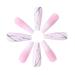 Brishow Long Pink French Press-On Nails - 24PCS Marble Gradient Ballerina Acrylic Fake Nails for Women & Girls | International Shipping - Buy Online on GoSupps.com