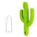 Bite ring for babies cooling Mr. van 100% medical silicone bpa free dental aid baby teethher cactus bite ring toy approved by the FDA from 3+ months 1 baby bite ring and 1 finger toothbrush green