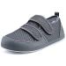 Sisttke Diabetic Shoes for Women Men Adjustable Arthritis Edema House Slippers Swollen Feet Shoes Extra Wide 7.5 Wide Women/6 Wide Men Grey