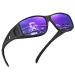 Tnnaiko Night Vision Glasses Fit Over Glasses sunglasses for Men Women, Night Driving Glasses Wrap Around Sunglasses Large Black Frame-purple Silver Lens