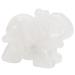 Ouubuuy Natural White Crystal Elephant Stone Gemstone Ornament Reiki Healing Crystal Gift 1.5 inch Rock Crystal