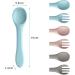 Vicloon Baby Fork and Spoon Set - 6 Pcs Silicone Self-Feeding Weaning Spoons Forks for Kids, Toddlers, Children, and Infants - Blue/Pink/Gray - Buy Online on GoSupps.com