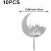 Eid Mubarak Cupcake Toppers 10pcs Eid Acrylic Cupcake Topper Ramadan Cake Decorations Kareem Party Supplies for Muffin Cake Silver - Buy Online on GoSupps.com