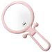 10X Handheld Magnifier Double Sided Folding Makeup Mirror Portable Handheld Mirror with Adjustable Handle(Pink)