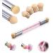 Nail art rendering tools Double head ombre sponge stick nail art sponge and dabbar sponge brush applicator incl 4 replacement heads pigment brushes