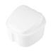 Denture Case Portable Storage Box for False Teeth (White)