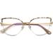 Buy Kachawoo Anti-Blue Light Glasses - Stylish Half Marginal Cat Eye Design for Men & Women - Metal Frame Prescription Glasses in Gold Leopard Frame - Buy Online on GoSupps.com