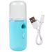 Facial Mist Sprayer USB Recharging Handheld Face Steamer for Skin Care Moisturizing Hydrating Blue 30ML