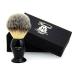 Men's brush with silver tip badger hair brush in black