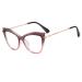 Large Fatigue Relieve Cat-Eye Computer Readers Blue Light Blocking Reading Glasses Eyeglasses Flat Light Mirror +150 Pink
