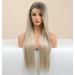 Vebonny Silberblonde Lace Front Wig - Ombre Brown 22 Inch Straight Hair with Baby Hair | Synthetic Long Hair Wig #087 - Buy Online on GoSupps.com