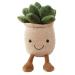 OUKEYI 9.8 inch Succulents Plush Toy Flower Pot Stuffed Plushie Pillow Decoration Cute Soft Plants Throw Pillow for Christmas Birthday Gifts (Khaki)