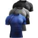 NELEUS Men's Compression Baselayer Athletic Workout T Shirts Medium 5022 Black/Grey/Blue