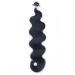 Keratin Bonding Corrugated Hair Extensions - #1 Black 50cm 200 Strands 100% Remy Real Hair Easy Use Wavy - Premium Micro Ring Quality - Buy Online on GoSupps.com