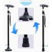 Crutches for The Elderly Four-Legged Telescopic Elderly Aluminum Alloy Lightweight Multifunctional Cane Cane with Light and Non-Slip Walking Stick (Color : B) Smooth Sailing - Buy Online on GoSupps.com