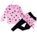 Little Girls Outfits Clothes Toddler Long Sleeve Heart Print Hoodie Shirts Top + Leggings Kids Clothing Set 5-6 Years 1# Pink