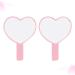 Beaupretty 2 Skin Heart Hand Mirror - Portable Pink Cosmetic Mirror for Women | Perfect Travel Gift - Buy Online on GoSupps.com