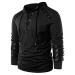 Men's Gothic Steampunk Hoodie Sweatshirt Lace Up Flannel Long Sleeve Vintage Victorian Regular Fit Pullover Tee Brouse Black