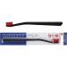 Swissdent Profi Gentle toothbrush helps especially with sensitive teeth with extra soft bristles in a patented spoon shape for cleaning difficult areas black red
