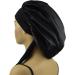 Satin Bonnet for Curly Hair | Silk Sleep Cap with Tie Band for Women | Large Black Night Sleep Cap - Buy Online on GoSupps.com