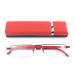 Ultra -light tr90 reading glasses men women classic metal visual aid semi -burning glasses narrow style glasses reading aid with case and glasses cleaning cloth (red +1.25) red +1.25