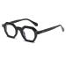 JOVAKIT Retro Octagon Frame Glasses for Women Men Vintage Polygon Non-prescription Clear Lens Eyeglasses 01 Black Anti-blue light lens 44mm(1.73inch) Millimeters