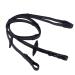 QHP Anti-Slip Reins with Leather Straps Black Minishetty