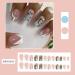 24Pcs Press on Nails Short French Tips Fake Nails Acrylic Square False Nails Summer Reusable Leaves Artificial Nails for Women and Girls - Buy Online on GoSupps.com