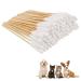 Fanshiontide 100pcs Dogs Ear Cleaning Swabs 15cm Long Cane Stick Pet Ear Cleaner Cotton Swabs Pets Ear Cleaning Swabs for Pets Dog Cat(100pcs)