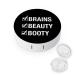 Beauty Brains and Booty Contact Lens Case Travel Portable Travel Contact Lens Box with Mirror