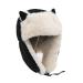 Cute Women's Warm Earmuff Thickened Earflap Hat Winter Cold Proof Warm Cotton Hat Cat Ear Cap Russian Hat Black