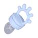 Baby Fruit Feeder Prevent Choking Soothing Rubber Silicone Baby Food Feeder for Meat (Light Blue)