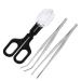 Yoogeer 3in1 Feeding Tool Reptile Feeding Tongs Cricket Clamp Bug Scooper Cleaning Supplies Scooper+ 2X Tweezers for Reptile Hedgehog Hamsters Guinea Pig Lizard Spider Bearded Dragon (Black)