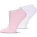MeMoi 2 Pair Diabetic Full Cushion Lowcut Socks - Pink/White for Comfort & Health | Size 9-11 (International Shipping - Buy Online on GoSupps.com
