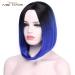 HBINGBING Ombre Blue Gray Synthetic Wig - Short Middle Part Bob for Women | High Temp Fiber R2-61C - Shop Internationally - Buy Online on GoSupps.com