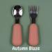 Alimos Stainless Steel Toddler Feeding Spoon and Fork Set - Safe Cutlery for Kids, Autumn Glaze - Buy Online on GoSupps.com