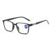 High-resolution anti-blue lights made of resin with square frame for men and women retro reading glasses for middle-aged people and the elderly (color: Silver Eded Black Size: 3.50) 3.50 Silver Eded Black
