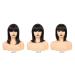 10 Inch Short Bob Human Hair Wig with Bangs - 150% Density Straight Bang Bob for Women (Natural Black) - Buy Online on GoSupps.com