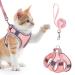 BriFit cat dishes cat dishes with a leash outbreak -proof soft harness for cats with reflective stripes adjustable cat vest cat harness cats dishes for cats Puppy pink xs pink XS