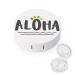 Aloha Hawaii Round Case For Contact Lens Kit Storage Box with Mirror Printed