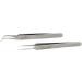 Feita Precision Eyelash Tweezers Set - Professional Straight & Curved Tweezers for Eyelash Extensions - Fine Tip - Silver - 2 Pack - Buy Online on GoSupps.com