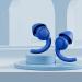 Swimming Ear Plugs - Soft Silicone Waterproof Earplugs for Swimming Surfing & Snorkeling (Dark Blue) | International Shipping Available - Buy Online on GoSupps.com