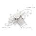 Gorais Flower Bride Wedding Hair Comb | Pearl Bridal Hair Piece | Leaf Hair Accessory for Women/Girls (A-Silver) - Buy Online on GoSupps.com