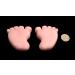 2 x edible 3D 70mm baby pink baby feet 20 colours toppers decorations cake (Bespoke)