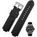 AHGDDA 22mm Silicone Bracelet for Tudor Pelagos 25500TN 25600TN - Black Waterproof Rubber Watch Strap with White Line - Buy Online on GoSupps.com