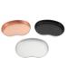 HUSHUI Stainless Steel Manicure Tray Oval Cosmetic Makeup Nail Art Jewelry Dish Desktop Decor Black Silver Champagne Gold