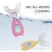 Children's U-Shaped Toothbrush - All-Round Manual Silicone Brush in Pink & Yellow | Ideal for Whole Mouth Cleaning - Buy Online on GoSupps.com