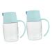 Zerodeko 2pcs Condiment Bottles Oil Vinegar Dispenser Kitchen Oil Dispenser Salad Dressing Dispenser Glass Jar Cheese Container Non Drip Olive Oil Pot Pp Soy Sauce Bottle Japanese-style 13.2X11X7.2CM Blue